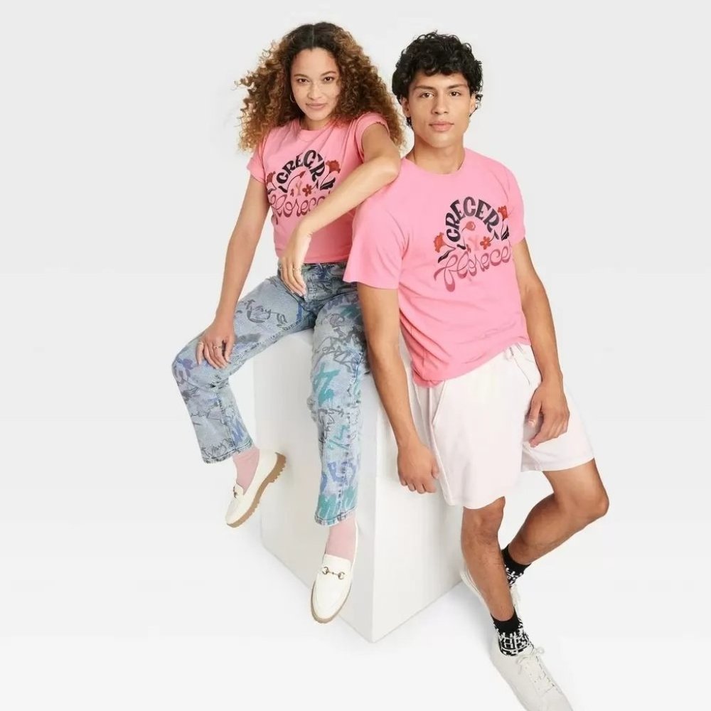 Latino Heritage Month Adult JZD Gender Inclusive Short Sleeve T-Shirt Pink XXL